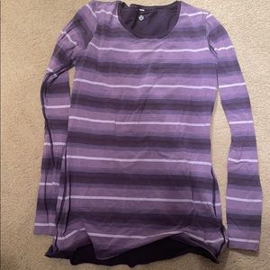 Double layer striped purple Lululemon shirt